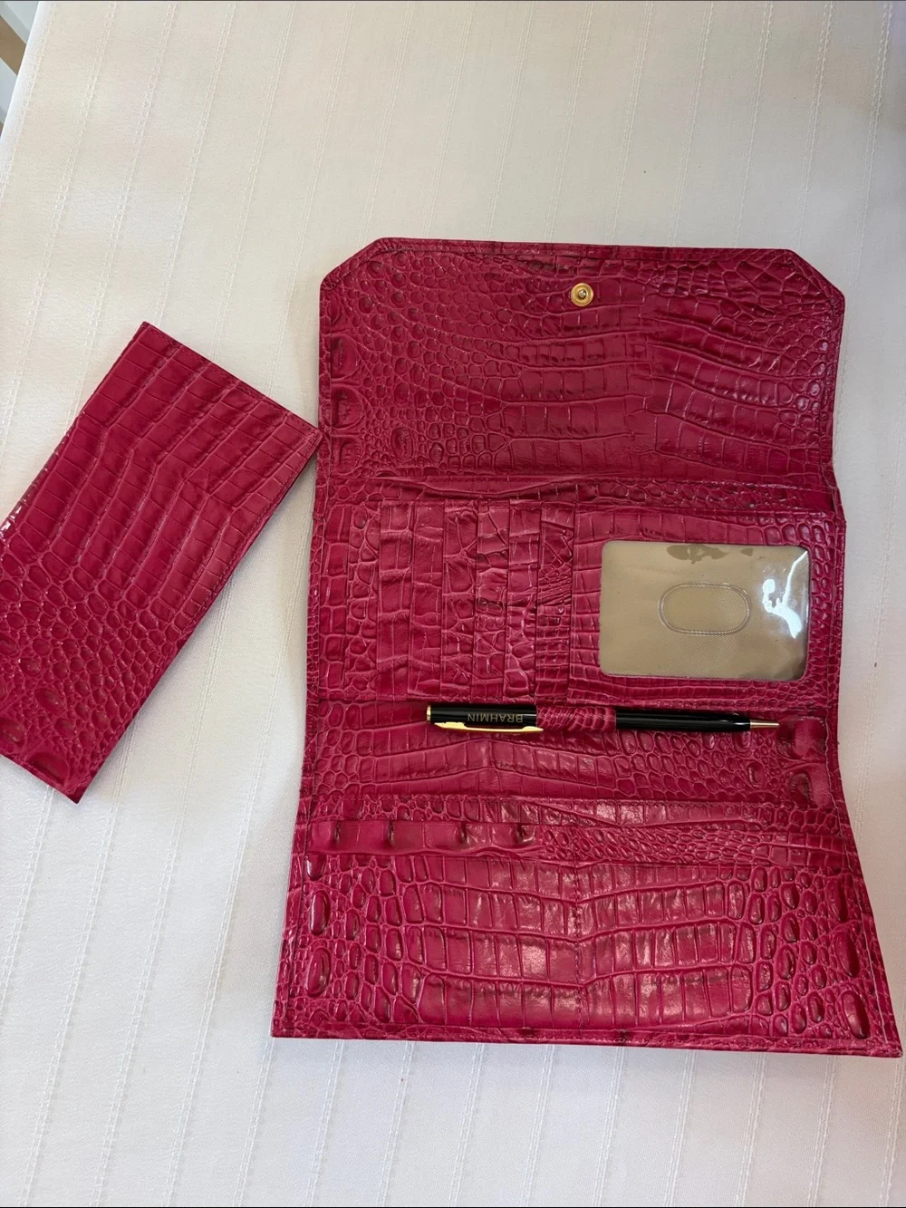 Brahmin Croc-Embossed Shoulder Tote & Wallet - Fuchsia Pink